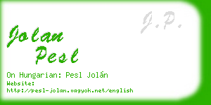 jolan pesl business card